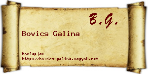 Bovics Galina névjegykártya